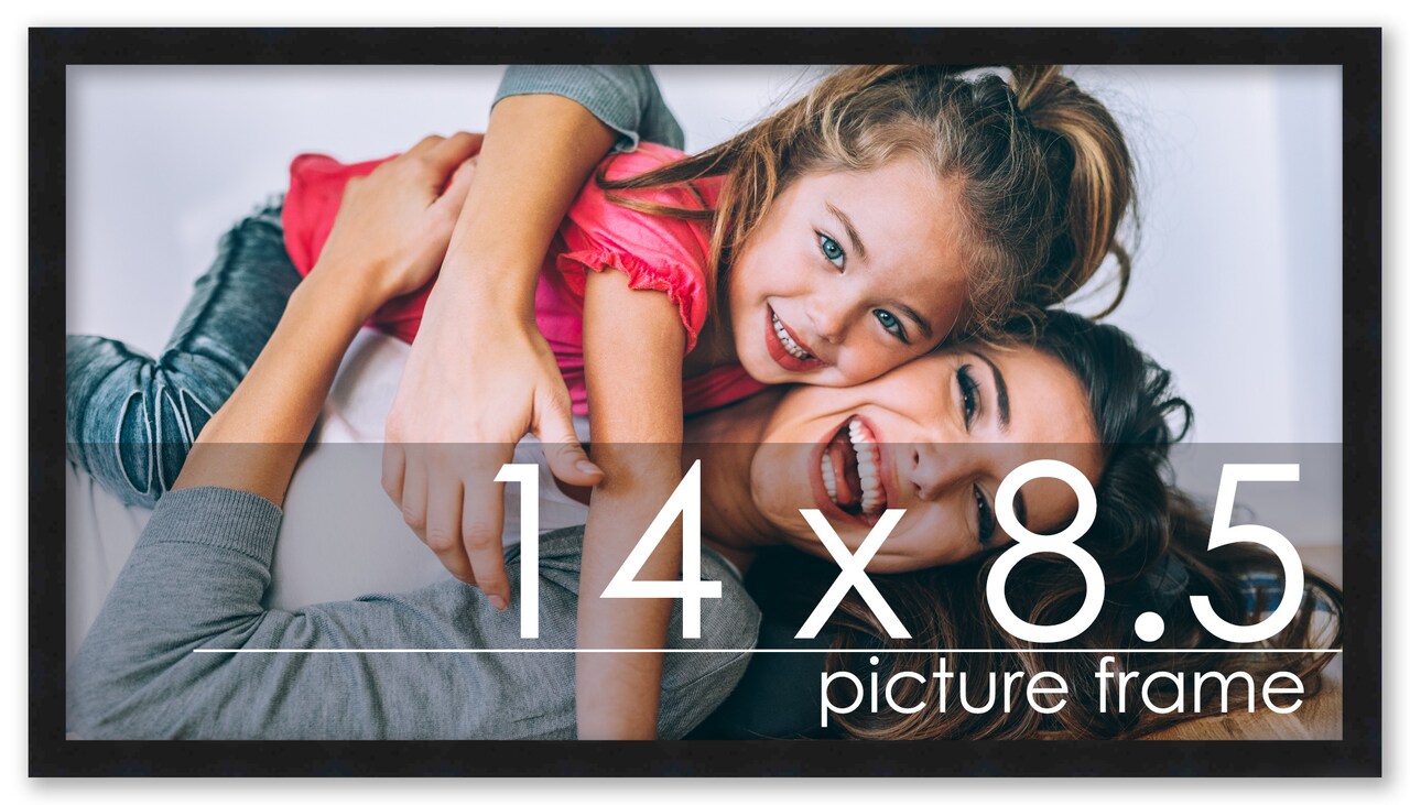 14x8.5 Solid Wood Picture Frame with UV-Resistant Acrylic & Acid-Free Backing, Available in 6 Finishes: Matte Black, Matte White, Metallic Bronze, Silver, Natural Wood Grain & Mahogany